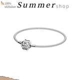 925 Silver Pando Bracelet for Women with Charms Bangle