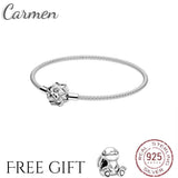 925 Sterling Silver Pando Bracelet for Women with Charms