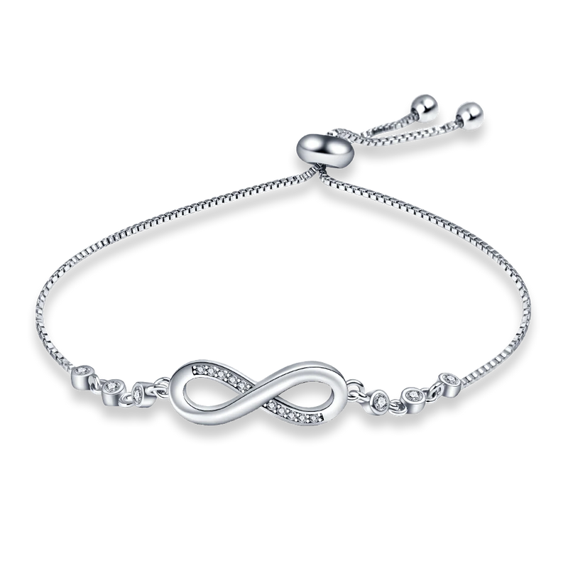 Sterling Silver Bracelet for DIY Jewelry Making with CZ Chain - Women