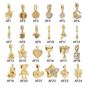 100% Sterling Silver Charms Beads Fit Bracelet Dangle DIY Jewelry Making