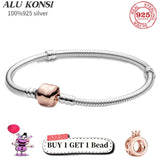 925 Sterling Silver Crown Bracelet for Women with Charms