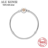 925 Silver Crown Bracelet for Women with Charms Bangle DIY Jewelry