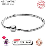 925 Sterling Silver Crown Bracelet for Women with Charms