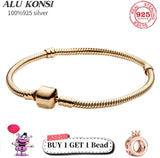 925 Sterling Silver Crown Bracelet for Women with Charms