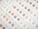 100pcs Natural Freshwater Pearls Silver Plated Stud Earrings