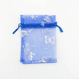 100pcs Small Organza Bag Butterfly Wedding Pouch 9x12cm Drawstring Bracelet Bag