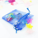 100pcs Small Organza Bag Butterfly Wedding Pouch 9x12cm Drawstring Bracelet Bag