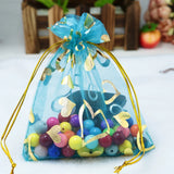 100pcs Bronzing Heart Organza Pouch Gift Bags Wedding Party Favor 7cmx9cm