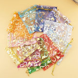 100pcs Bronzing Heart Organza Pouch Gift Bags Wedding Party Favor 7cmx9cm