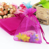 100pcs 5x7cm Hot Pink Organza Bags Wedding Jewelry Packaging Bag Pouches