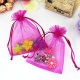 100pcs 5x7cm Hot Pink Organza Bags Wedding Jewelry Packaging Bag Pouches