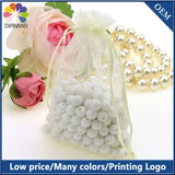 100pcs 9x12cm Beige/Ivory Organza Logo Bags Wedding Favor Gift Bags