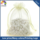 100pcs 9x12cm Beige/Ivory Organza Logo Bags Wedding Favor Gift Bags