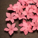 100pcs Acrylic Flower Beads 28mm Pendant Necklace DIY Craft