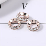 10MM Crystal Metal Spacer Beads Rhinestone Big Hole For Jewelry Making