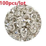 10MM Crystal Metal Spacer Beads Rhinestone Big Hole For Jewelry Making