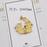 10pcs Moon Cat Enamel Pendant for Jewelry Making