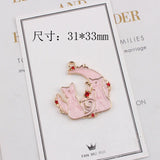 10pcs Moon Cat Enamel Pendant for Jewelry Making