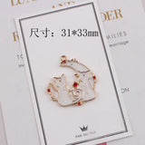 10pcs Moon Cat Enamel Pendant for Jewelry Making