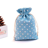 10pcs Dots Cotton Gift Bag 10x14cm Drawstring Pouches Linen cotton bag