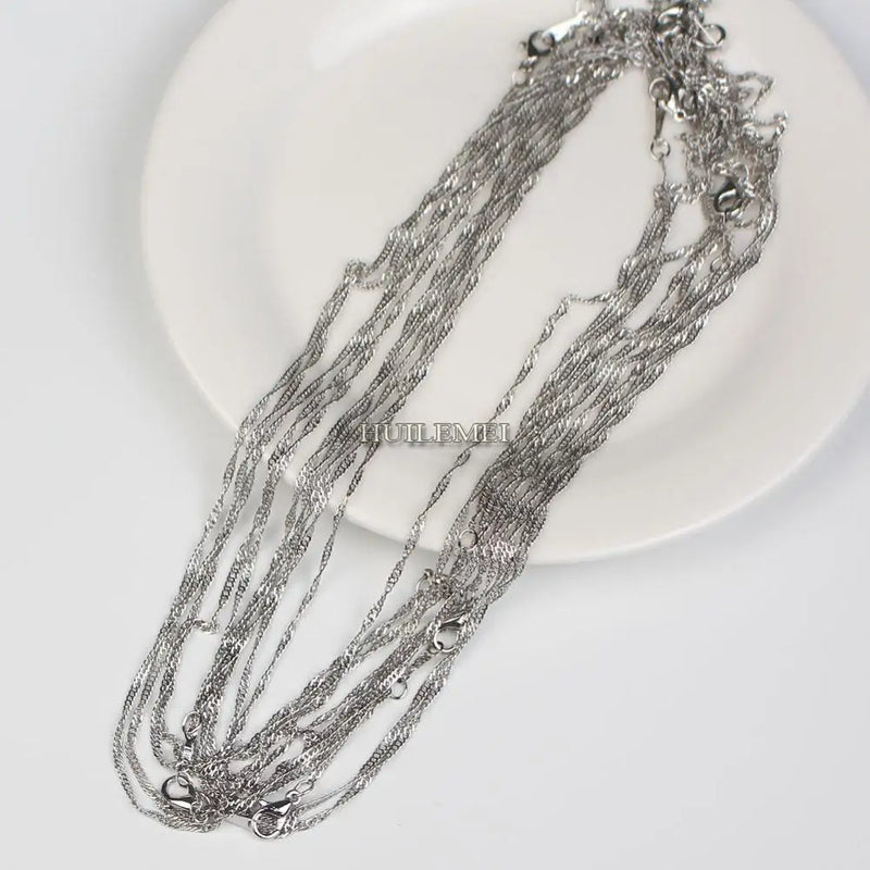10pcs 2mm Water Wave Chain Necklaces 16" 18" 20" 24"