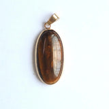 12PC Natural Stone Agate Golden Plated Oval Necklace Pendant