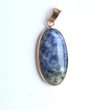 12PC Natural Stone Agate Golden Plated Oval Necklace Pendant
