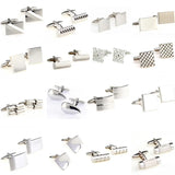 18 Styles Siver Stainless Steel Cufflinks 1 Pair Sale