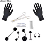 Body Jewelry Piercing Kit with Tools & Gloves