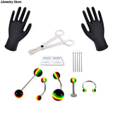 Body Jewelry Piercing Kit with Tools & Gloves