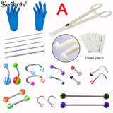 Body Jewelry Piercing Kit with Tools and Gloves