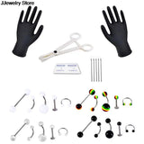 Body Jewelry Piercing Kit with Tools & Gloves