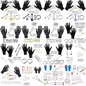 Body Jewelry Piercing Kit with Tools and Gloves