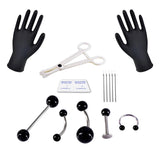 Body Jewelry Piercing Kit with Tools & Gloves