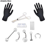 Body Jewelry Piercing Kit with Tools & Gloves