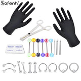 Body Jewelry Piercing Kit with Tools and Gloves