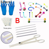 Body Jewelry Piercing Kit with Tools and Gloves