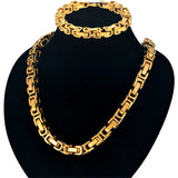 2 Pcs/Set Men's Hip Hop Jewelry Set Byzantine Chain