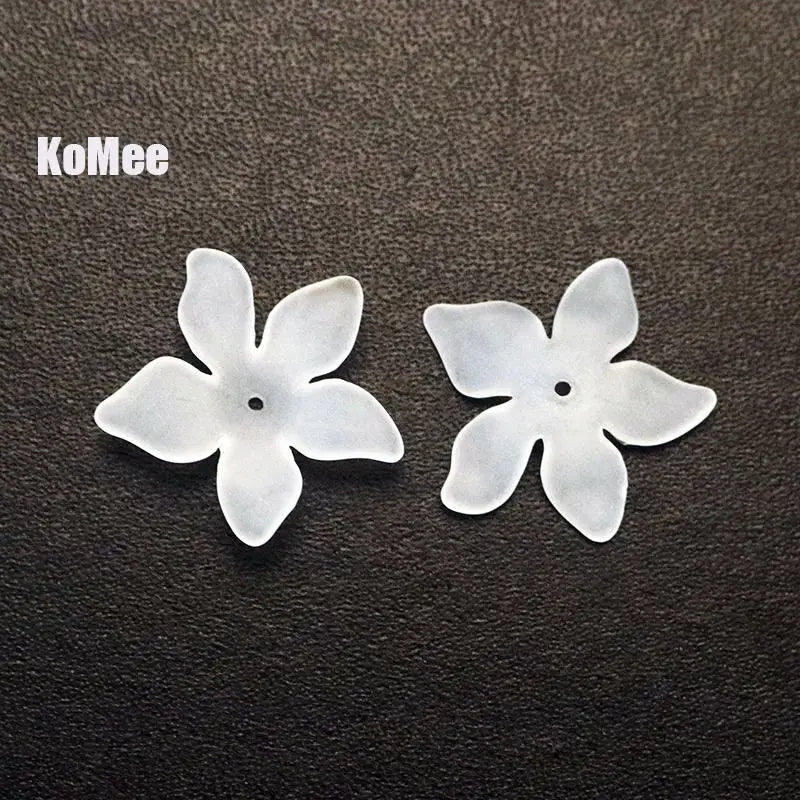 200pcs/lot 28mm Multicolors Frosted Flower Beads Caps Jewelry Making DIY Beads