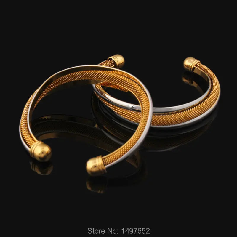 Vintage Two-Tone Bangles for Men & Women