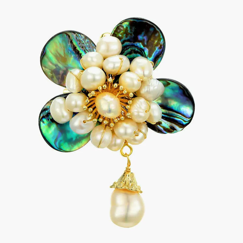 Natural Fresh Water Pearl Shell Butterfly Brooch - Lady Jewellery