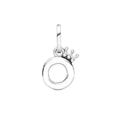 S925 Sterling Silver Bangle with Crown Beads Heart Pendant for Pando Bracelet