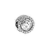 925 Sterling Silver Bangle Sparkling Glacier Bead Pendant Pando Bracelet