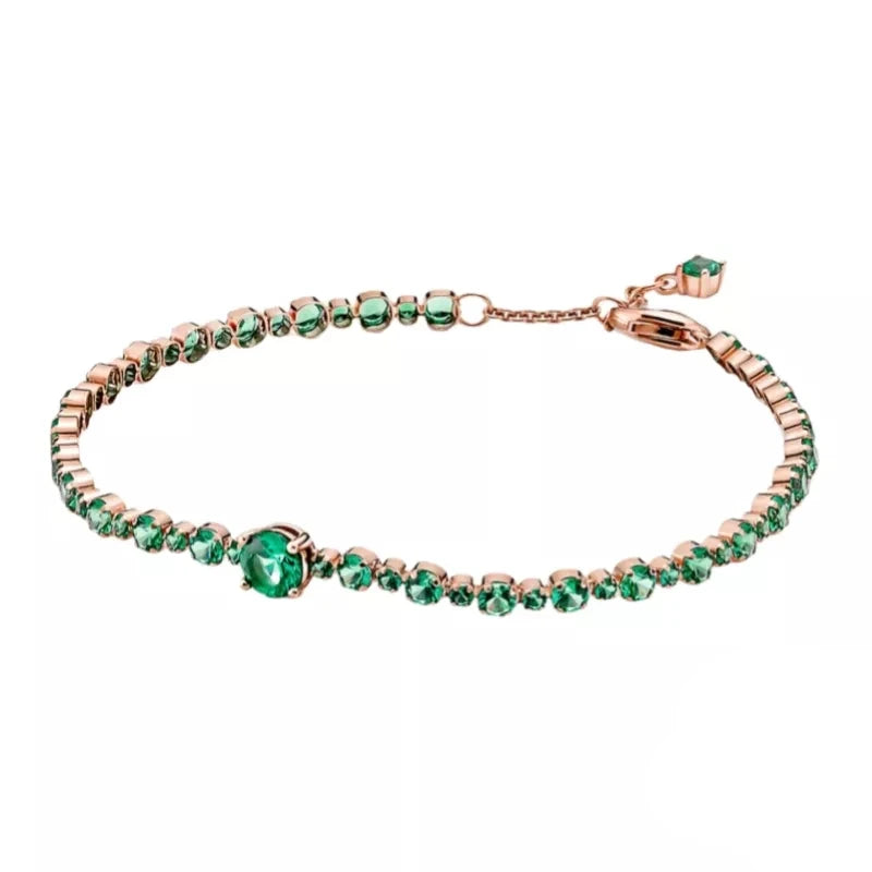 Heart-Shaped Bracelet S925 Silver Colored Diamond Bangle for Pando Bead Charm