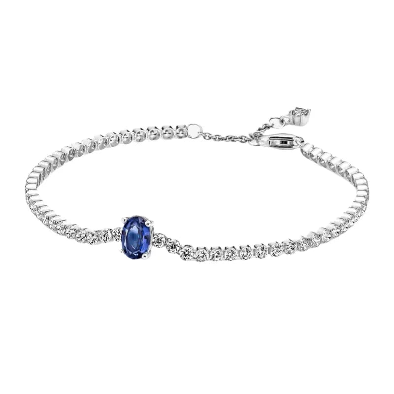 Heart-Shaped Bracelet S925 Silver Colored Diamond Bangle for Pando Bead Charm