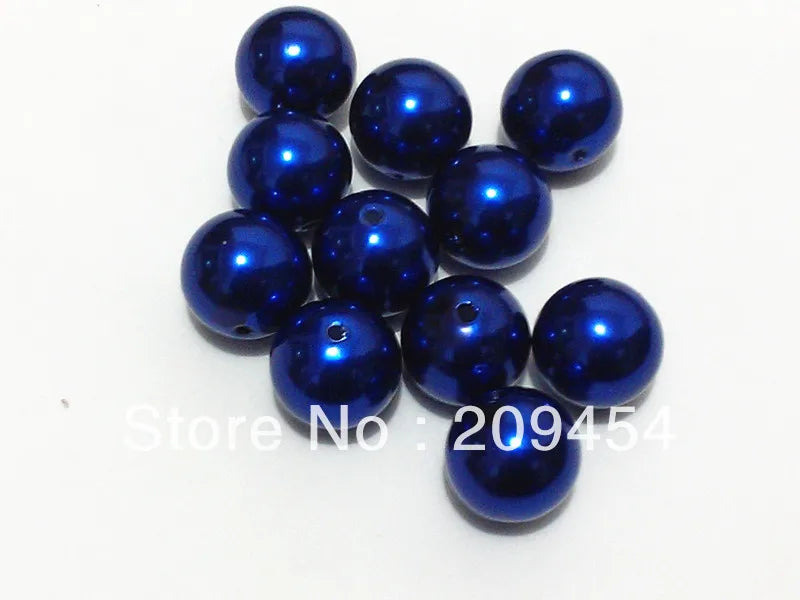 20mm 100pcs Royal Blue Chunky Round Acrylic Beads for Kids Jewelry Making