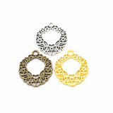 20pcs Vintage Flower Heart Alloy Charms for DIY Jewelry
