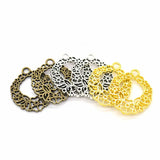 20pcs Vintage Flower Heart Alloy Charms for DIY Jewelry