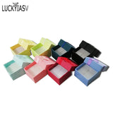 24Pcs Colorful Paper Jewelry Display Case Earrings Organizer Ring Storage Box