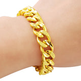 24k Yellow Vintage Classic 9mm Link Bracelet - Party Jewelry